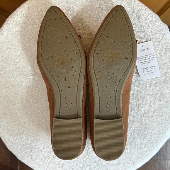 NWT, CasfelRen Women's Size 8 Flats Comfort Shoe Light Brown - Picture 7 of 12